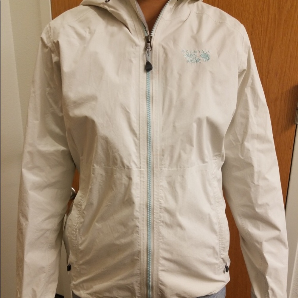 White rain jacket